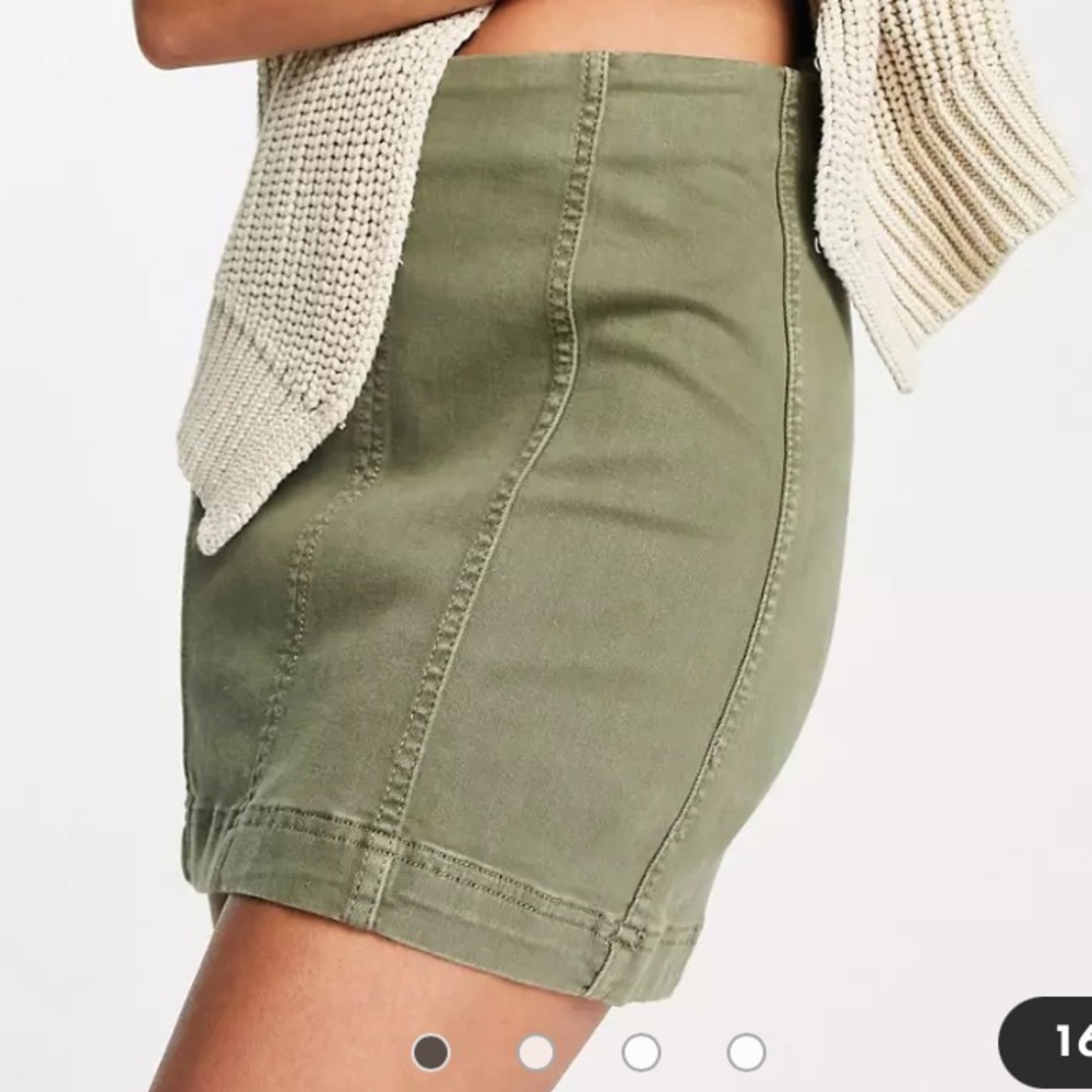 Free People Modern Femme denim mini skirt in sage
